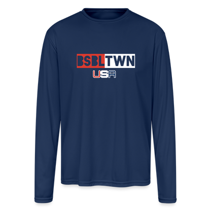 Men's Moisture Wicking Performance Long Sleeve T-Shirt - navy