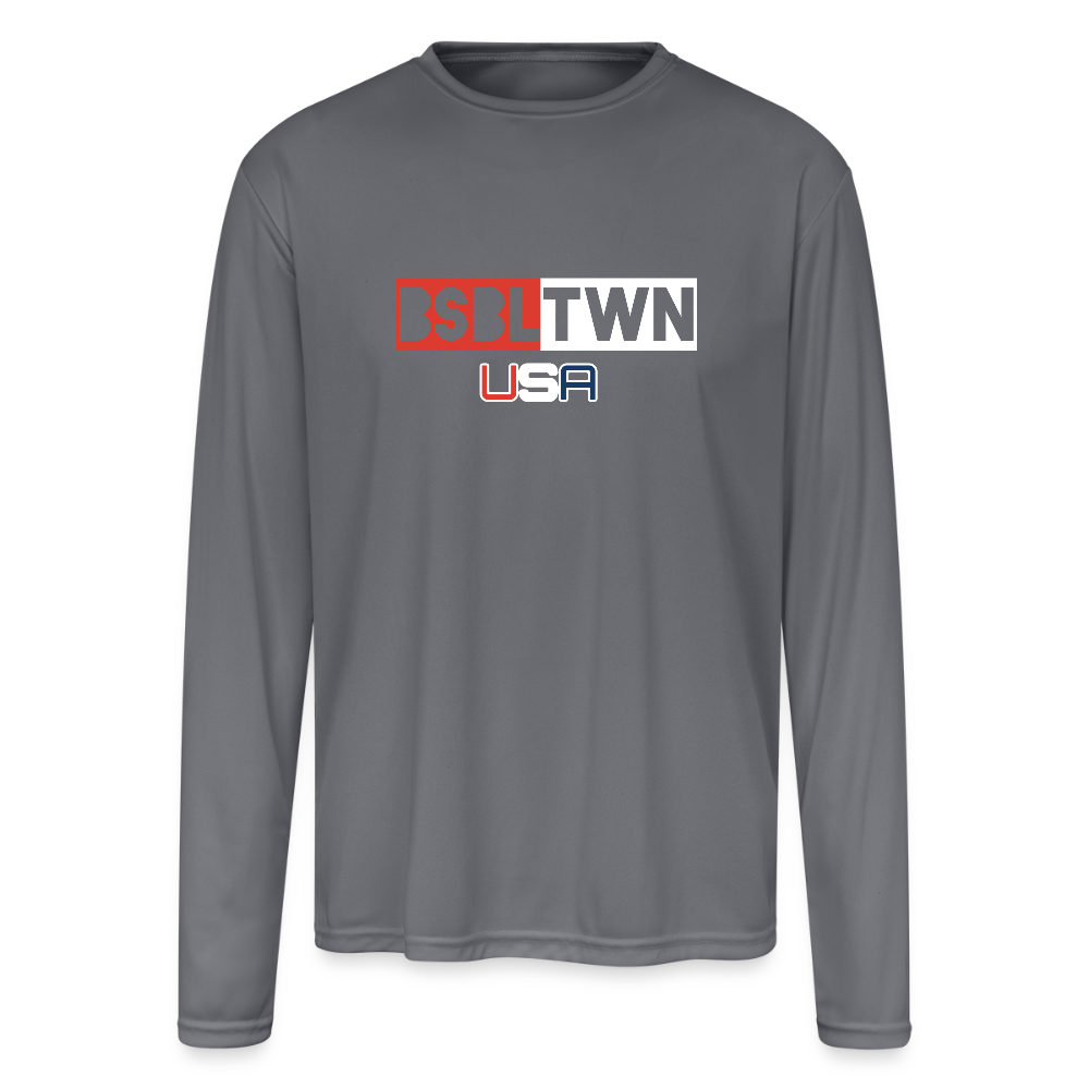 Men's Moisture Wicking Performance Long Sleeve T-Shirt - gray