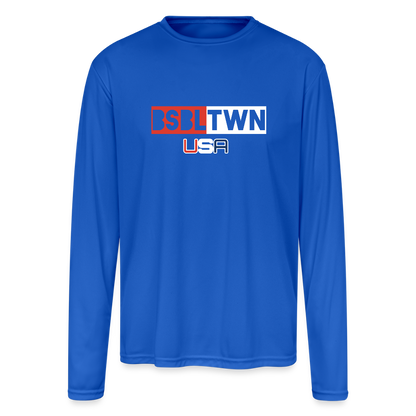 Men's Moisture Wicking Performance Long Sleeve T-Shirt - royal blue