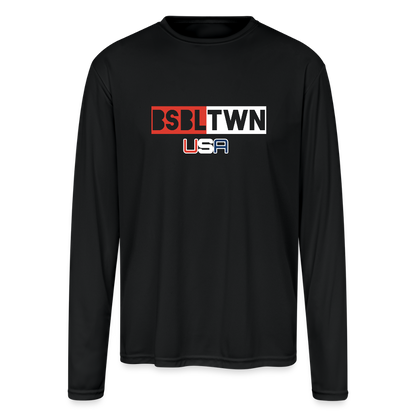 Men's Moisture Wicking Performance Long Sleeve T-Shirt - black