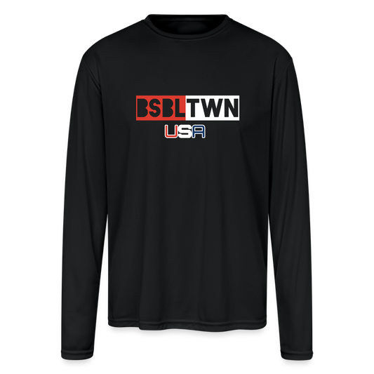 Men's Moisture Wicking Performance Long Sleeve T-Shirt - black